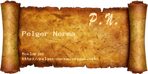 Pelger Norma névjegykártya